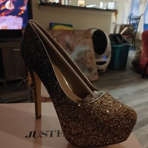 Brown metallic heels size 9